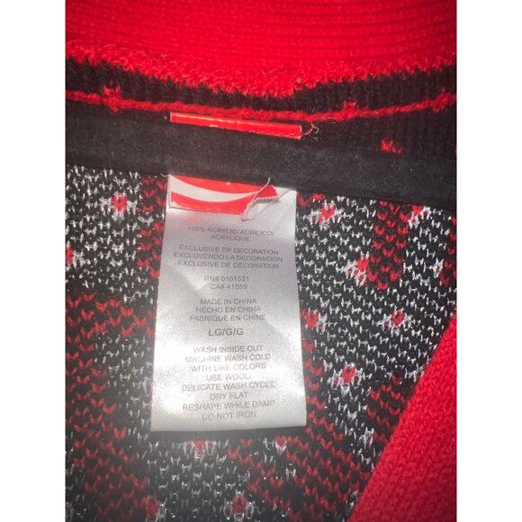 Ugly Christmas Sweater Xmas Cardigan Size Large Coca-Cola - Picture 2 of 3